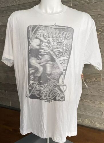 Wrangler White T Shirt Vintage Riders Size XXL