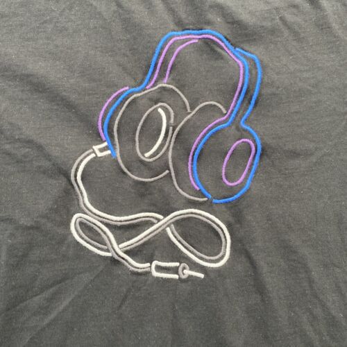 FRENCH CONNECTION T-Shirt Men Size Large headphone Embroidered Stitch