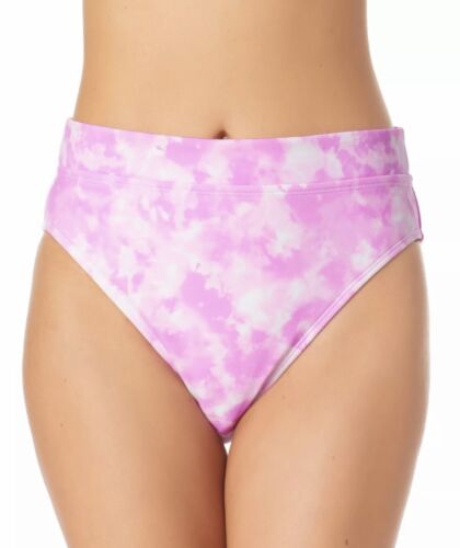 California Waves Juniors' Printed High-Waist Bikini Bottoms, Pink Small S