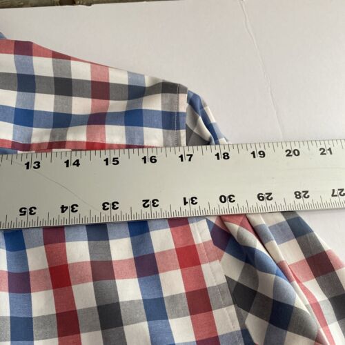 Jack Spade Blue Check Classic Long Sleeve Casual Mens Button Down Blue Red (med)