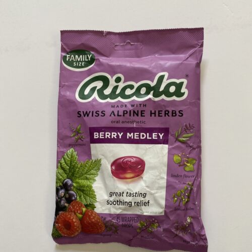 Ricola Berry Medley Throat Drops, 45 Count, Delicious Throat Relief & Care, Oral