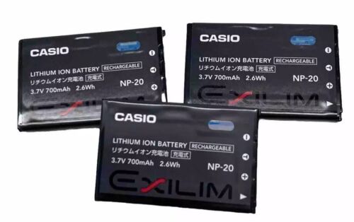 LOT OF 3  Genuine Casio NP-20 Lithium Rechargeable Battery