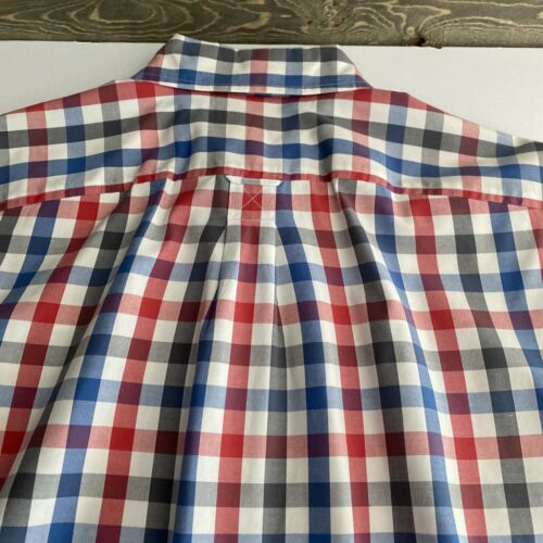 Jack Spade Blue Check Classic Long Sleeve Casual Mens Button Down Blue Red (med)