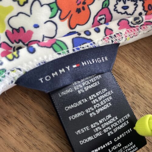 Tommy Hilfiger MULTI Tie-Strap Printed Bralette Swim Top, US Large