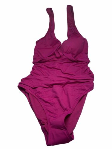 Ralph Lauren PLUMERIA Beach Club Solid Twist One-Piece Swimsuit Size 8