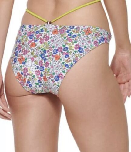 Tommy Hilfiger Floral MULTI High Leg Cheeky Waist Tie Bikini Swim Bottom, Medium