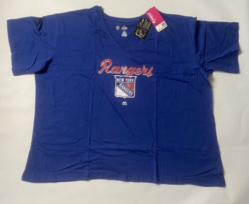 New York Rangers Majestic Ladies Glitter Shirt (size 4X) NEW