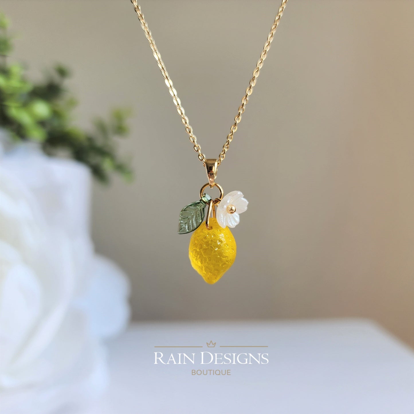 Custom Lemon Necklace | Design Your Own 14K Gold/925 Silver Plated Lemon Citrus Fruit Necklace