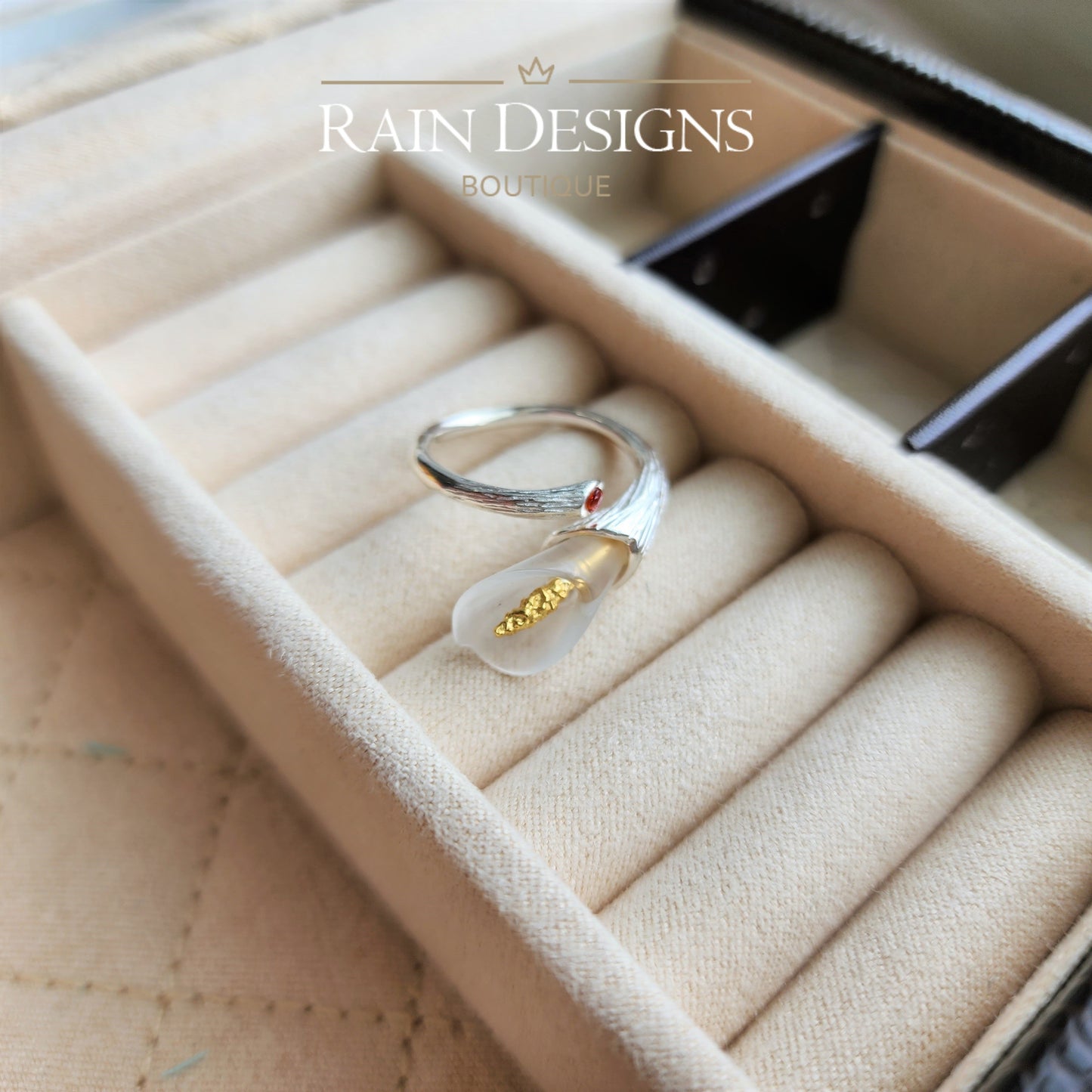 Arum Lily Crystal Rings