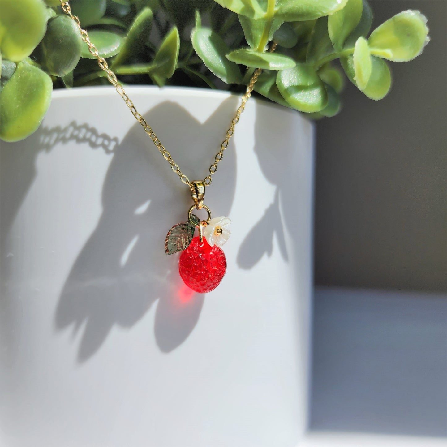 Custom Mini Strawberry Fruit Necklace