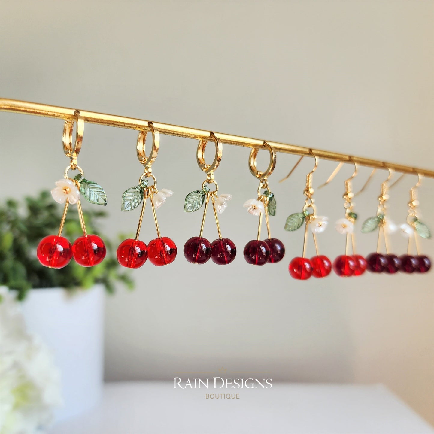 Cherry Earrings | Fruit Dangle Earrings