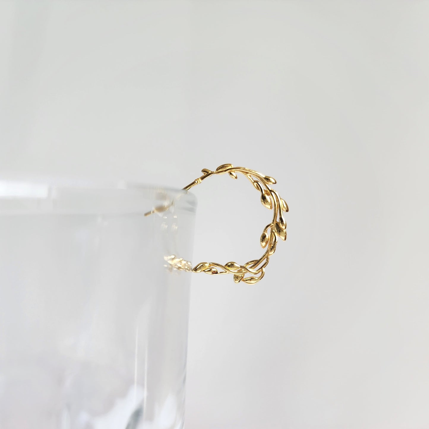 Olive Leaf Dangle Earrings | 925 Silver Plant Leaf Circle Earrings | Gift for Her