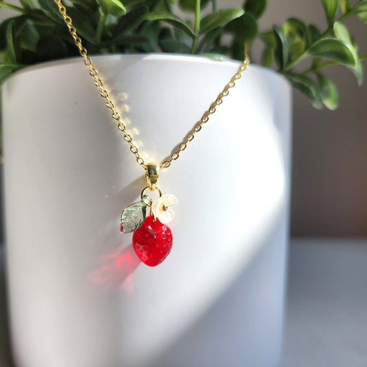 Custom Mini Strawberry Fruit Necklace