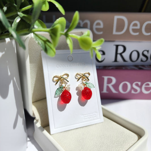 Mini Strawberry Fruit Earrings