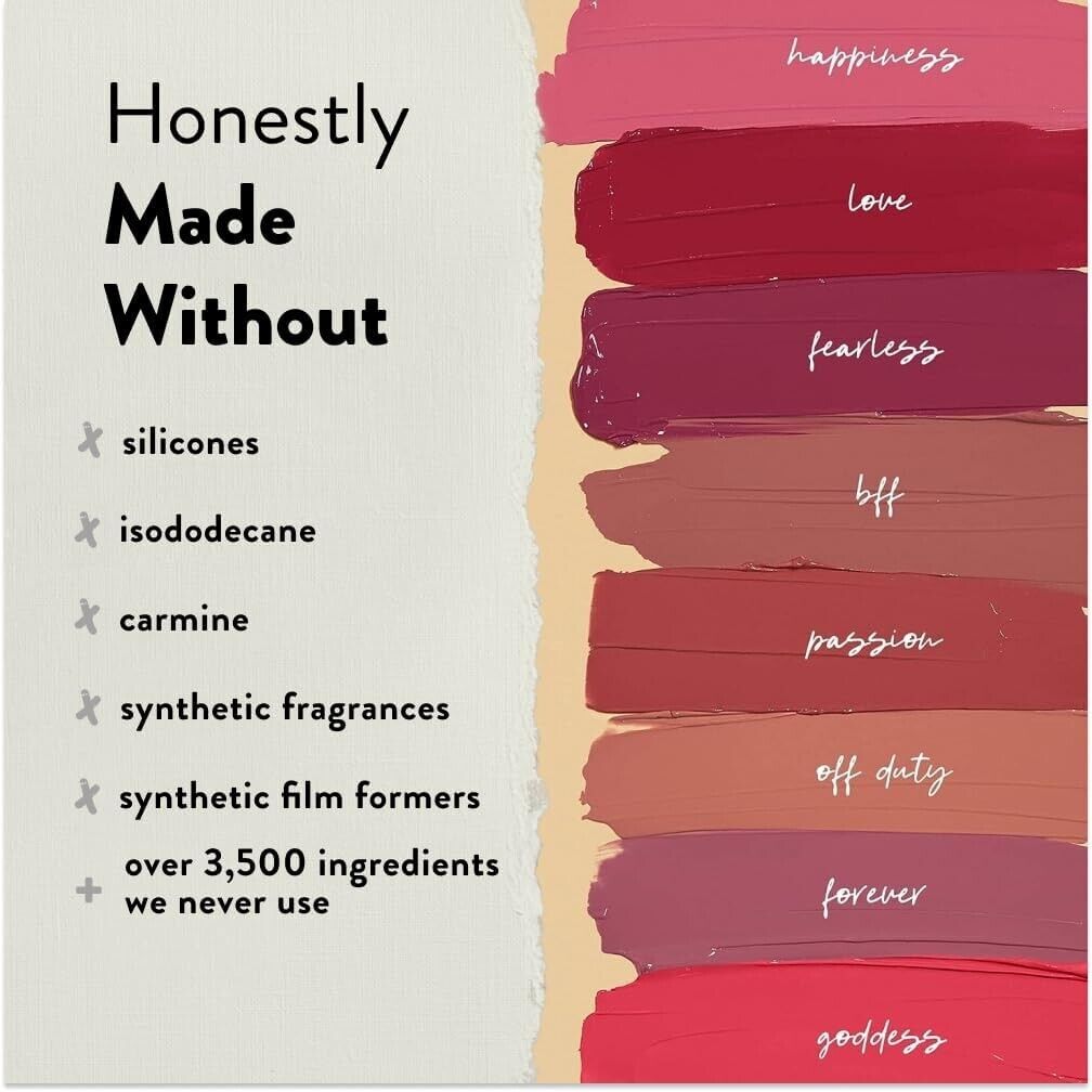 Honest Beauty Hydrating Liquid Lipstick Goddess, 12 fl OZ (2 Pack)