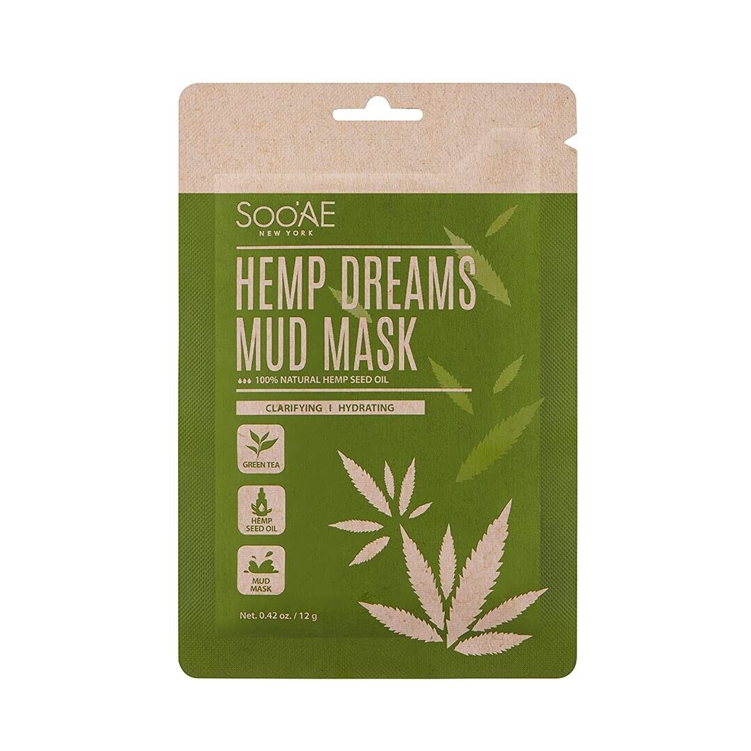 Natural Hemp Seed Oil Mud Mask Clarifying & Hydrating 12g 2pk