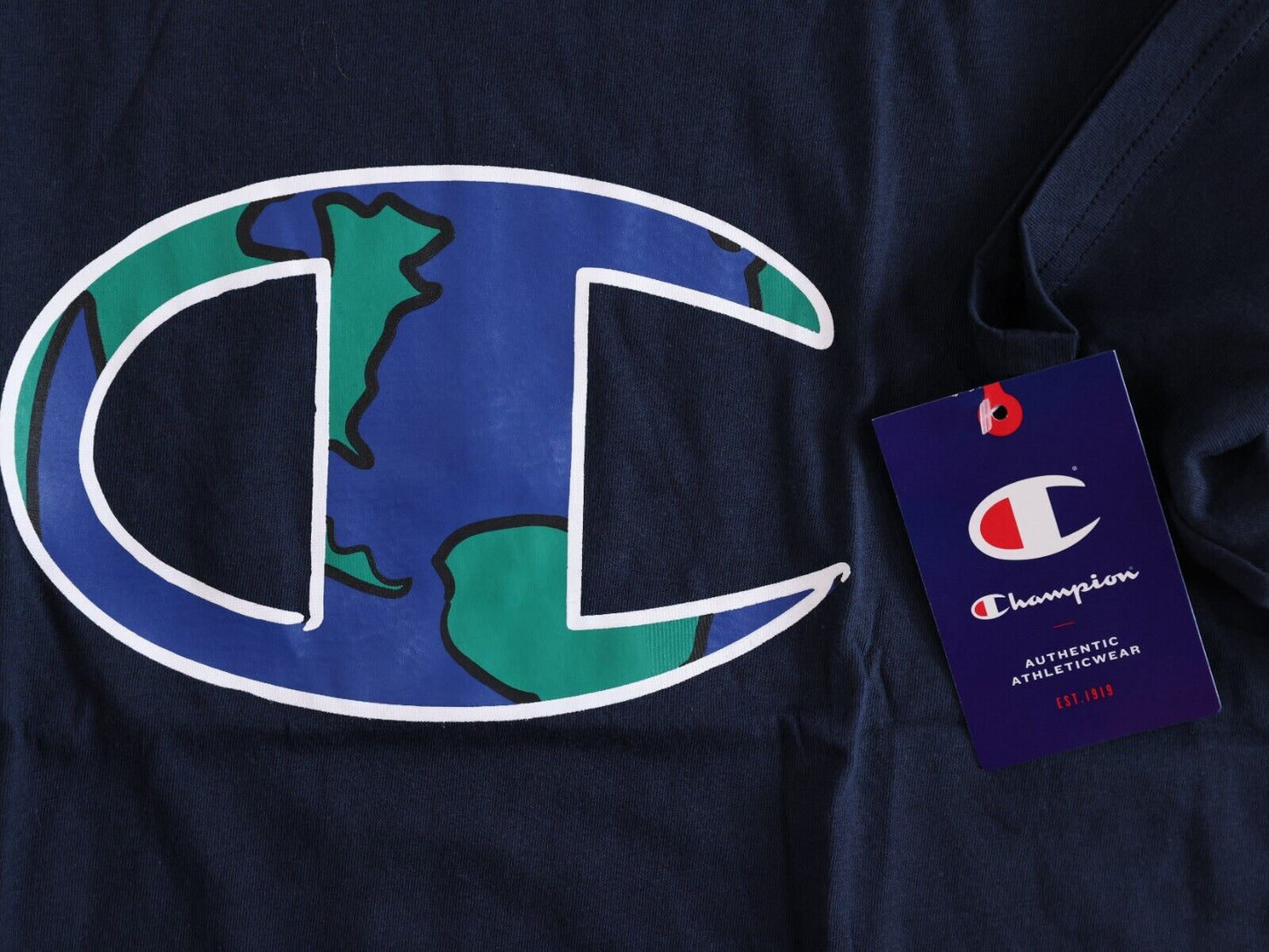 CHAMPION AUTHENTIC ACTIVEWEAR T Shirt Mens Size S Navy Blue