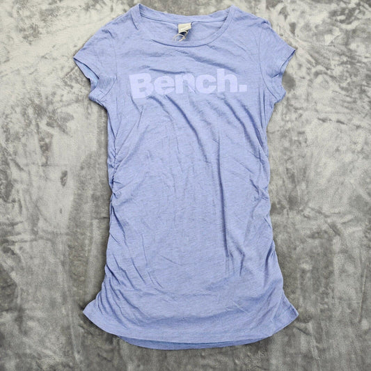 Bench Urban Wear Womens Cap sleeve Ruched Sides T-Shirt Lilac Size Small