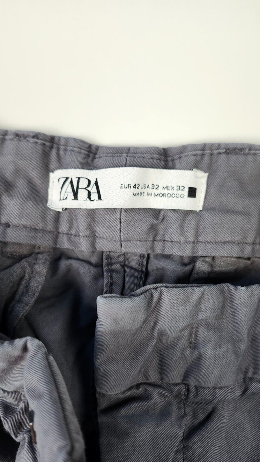 ZARA Mens PINTUCK TROUSERS Grey SIZE 32