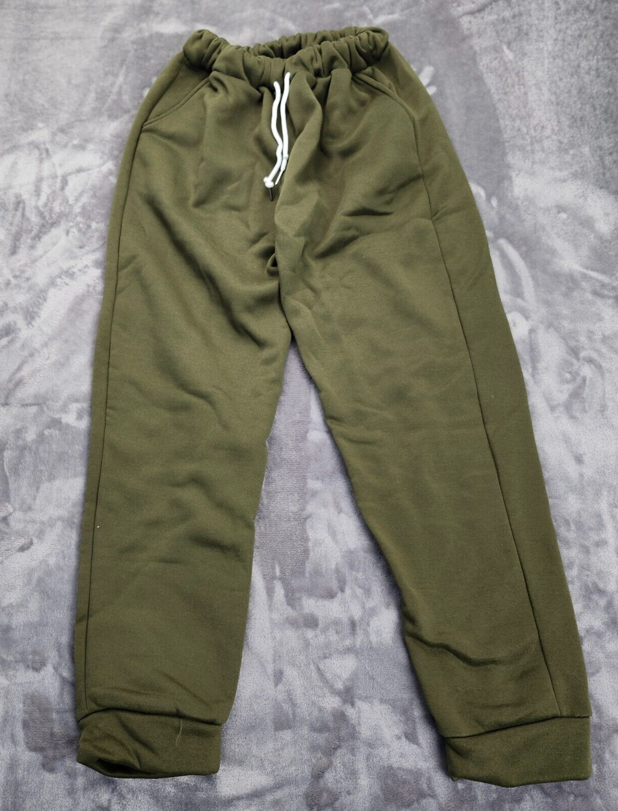 Womens Long Fleece Tracksuit Sweatshirt & Pants Green XL