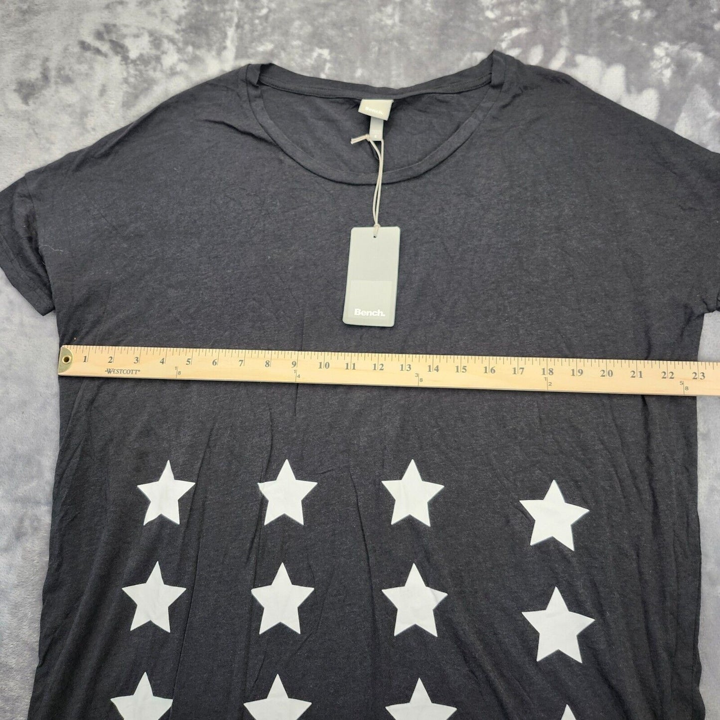 Bench Urban Wear Womens Short Dolman Sleeve Stars Shirt Size Small