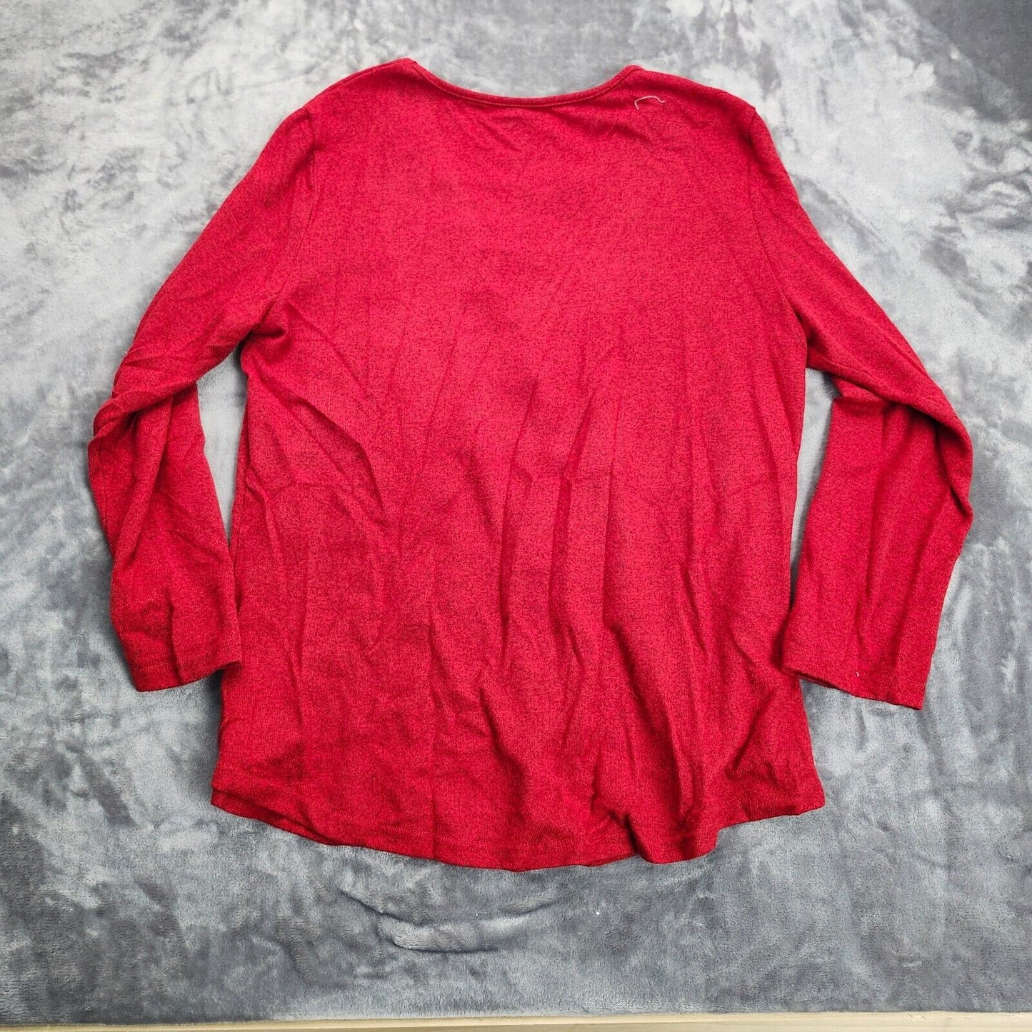 Women's Lace Up Long Sleeve Top Red Size XL