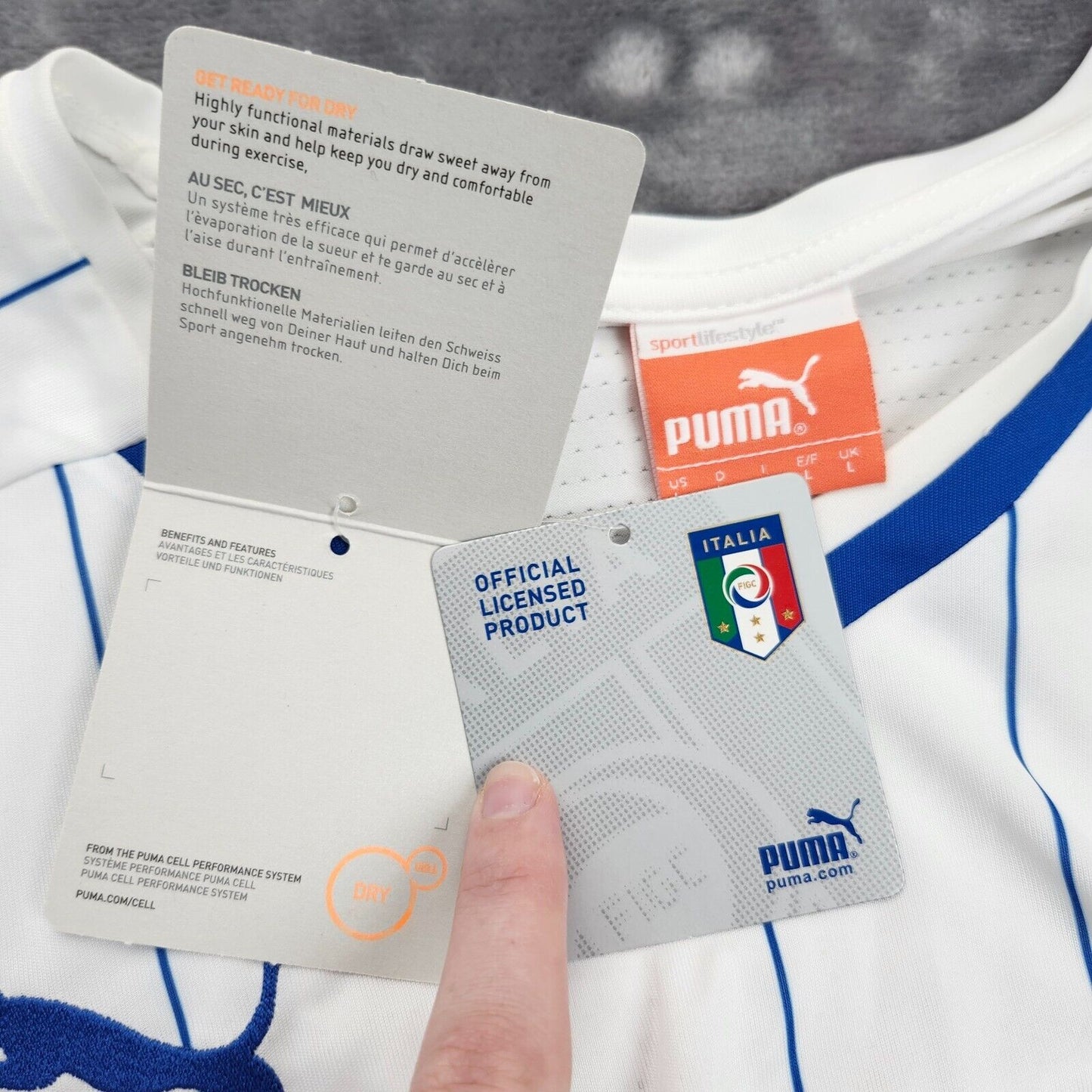 ITALY 2014 2015 AWAY FOOTBALL SHIRT SOCCER JERSEY PUMA 744291 sz L MEN WHITE