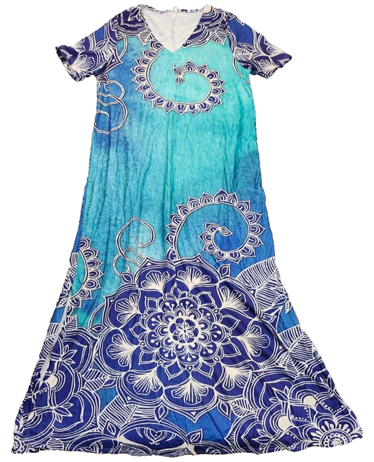 Long Maxi Dresses for Women Summer V-Neck Short Sleeve Boho Dress Medium