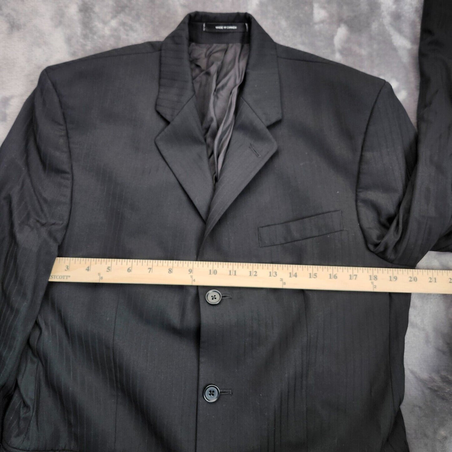 Peerless Man Mens Wool Suit Jacket Black Blazer Size 40