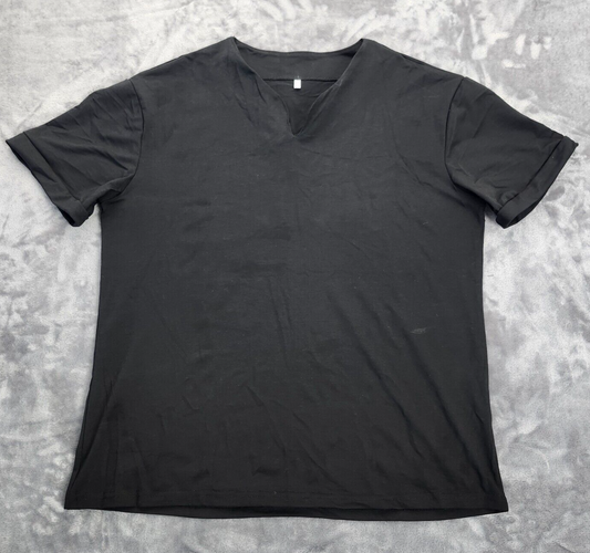 Women's Black T-shirt V-Neck notch Size Large