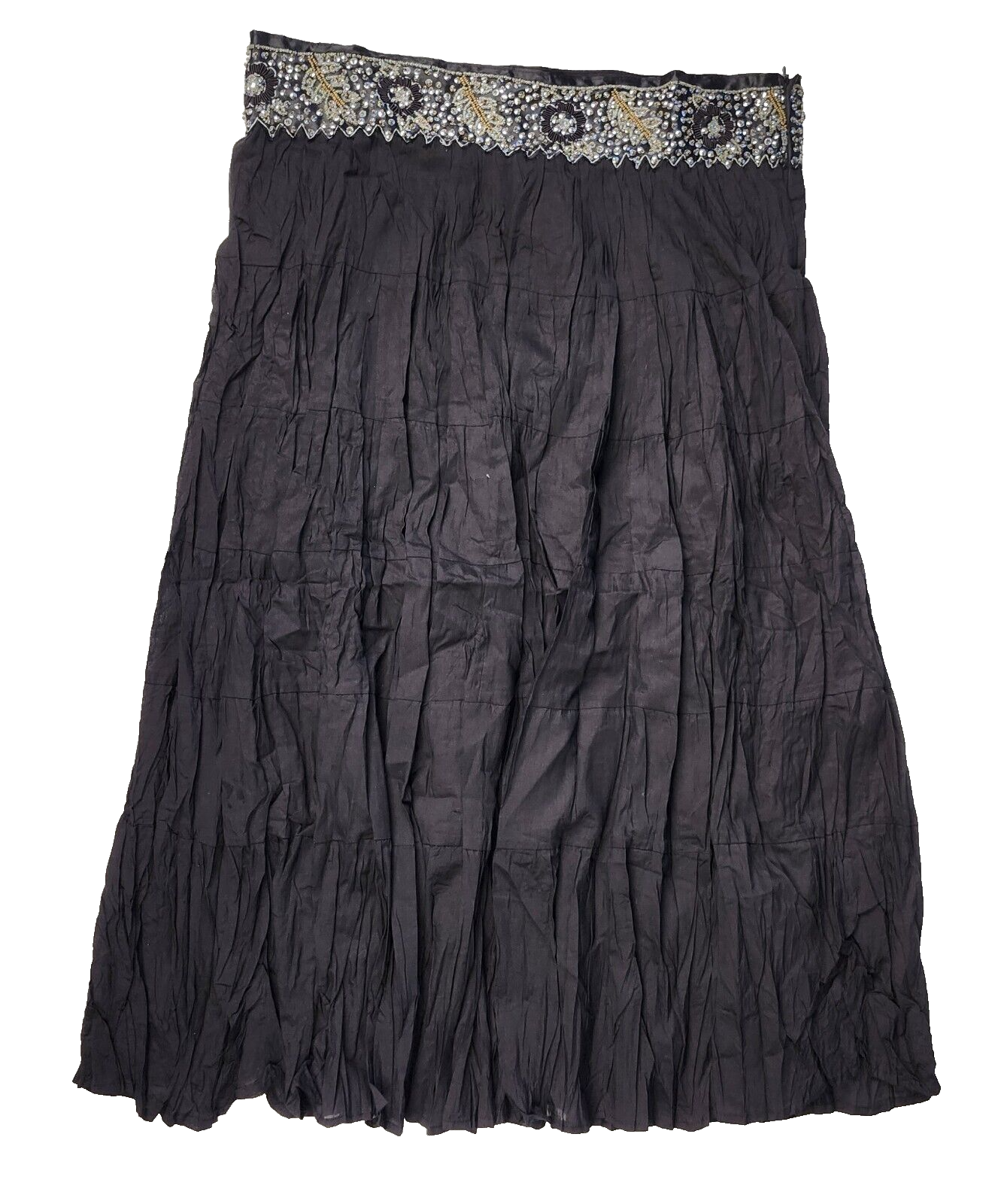 Citicraze Casualwear Inc womens XL BLack Crinkle Maxi Skirt