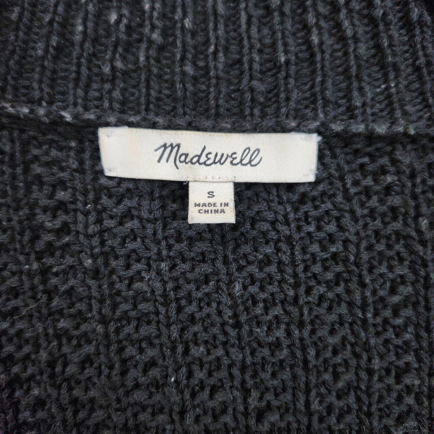 Madewell Womens Bobble Cardigan in Black Size Small