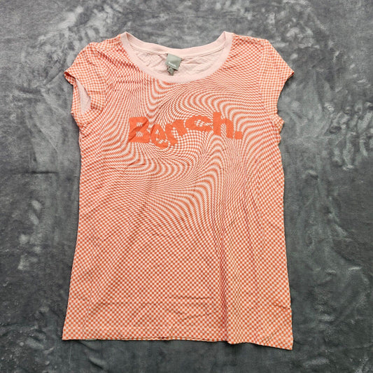 Bench Urban Wear Womens Athletic Cap Sleeve T-Shirt Size SM orange print