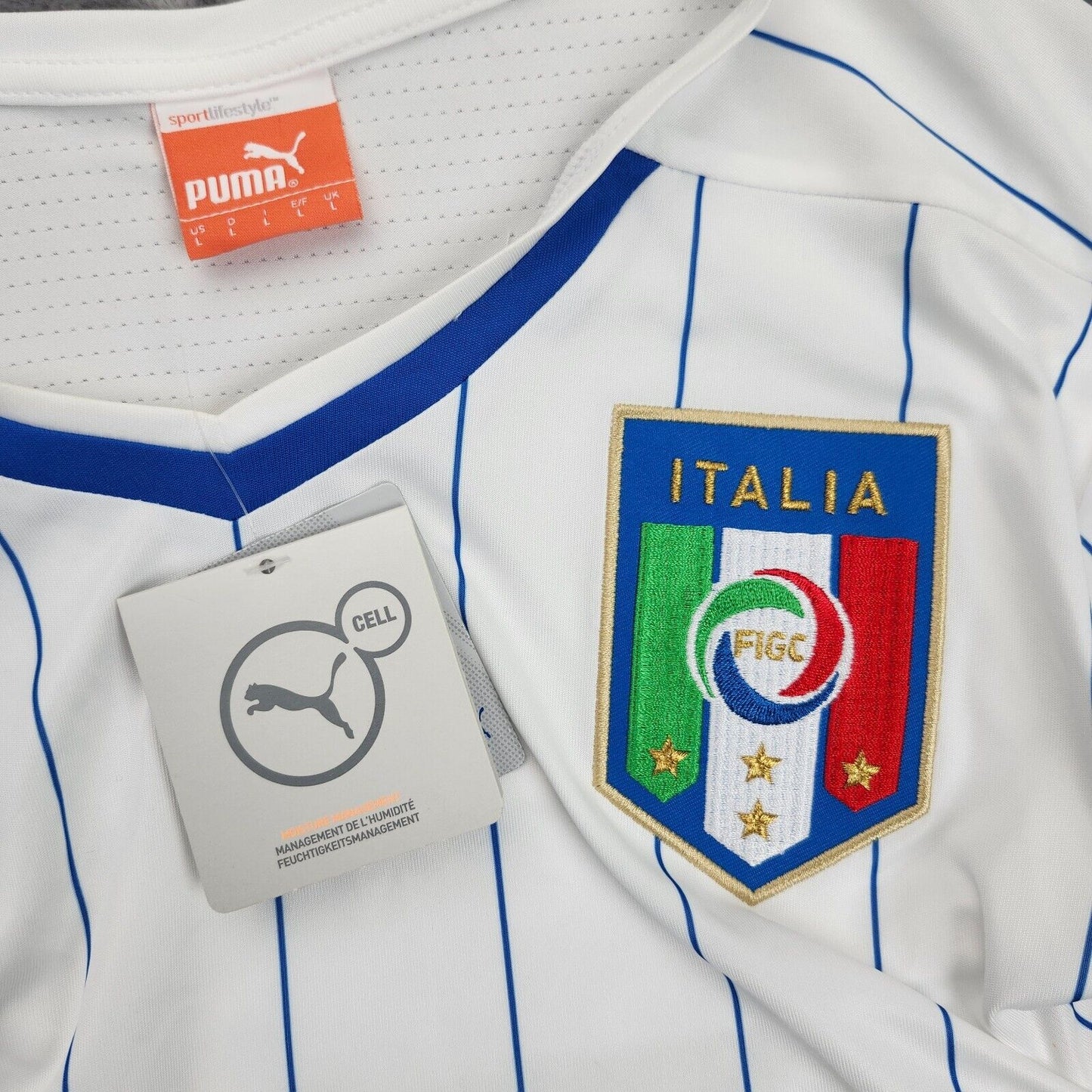 ITALY 2014 2015 AWAY FOOTBALL SHIRT SOCCER JERSEY PUMA 744291 sz L MEN WHITE