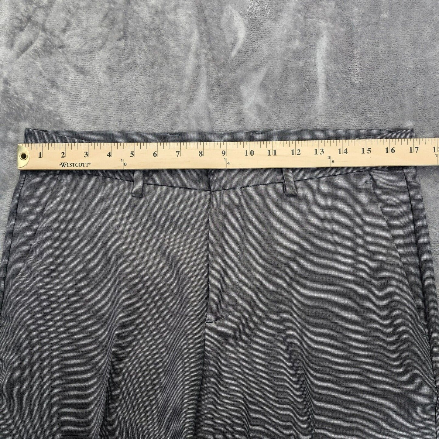 Perry Ellis Portfolio Mens Straight Gray Dress Pants 33W x 30L