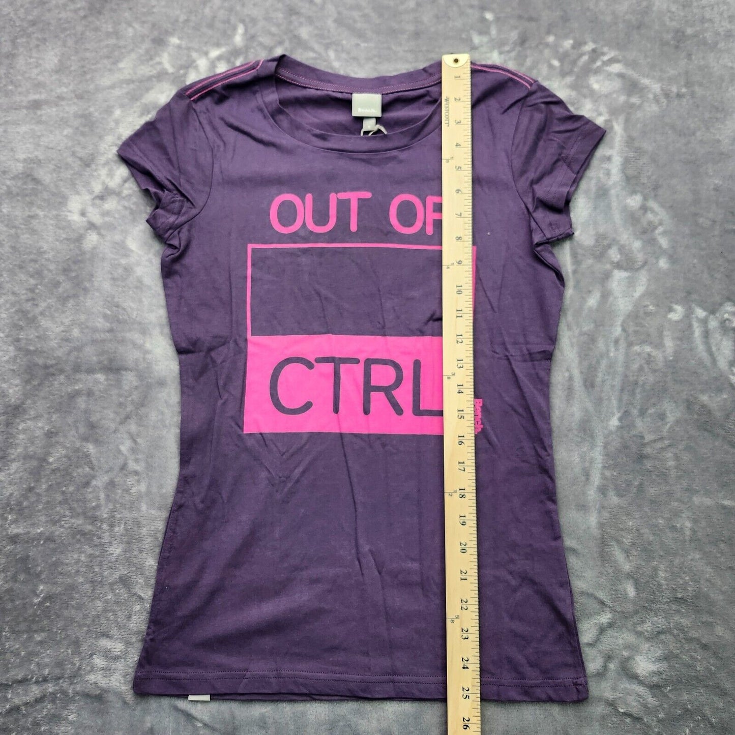 Bench Urbanwear Womens Cap Sleeve Purple T-shirt Out of CTRL Size Small