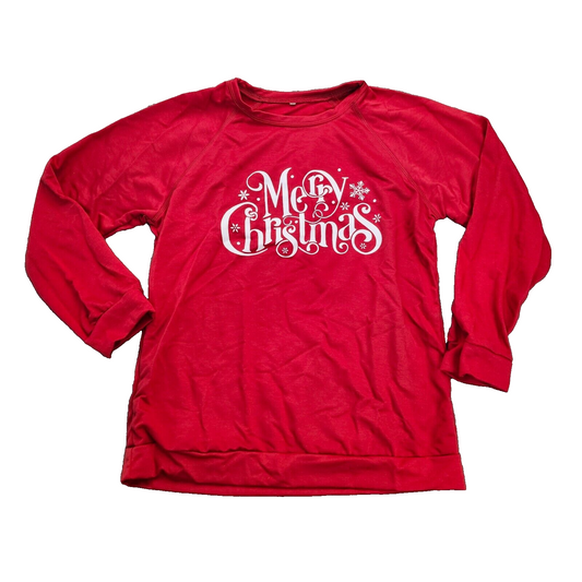 Christmas Long Sleeve Casual Shirt Red womens size Large