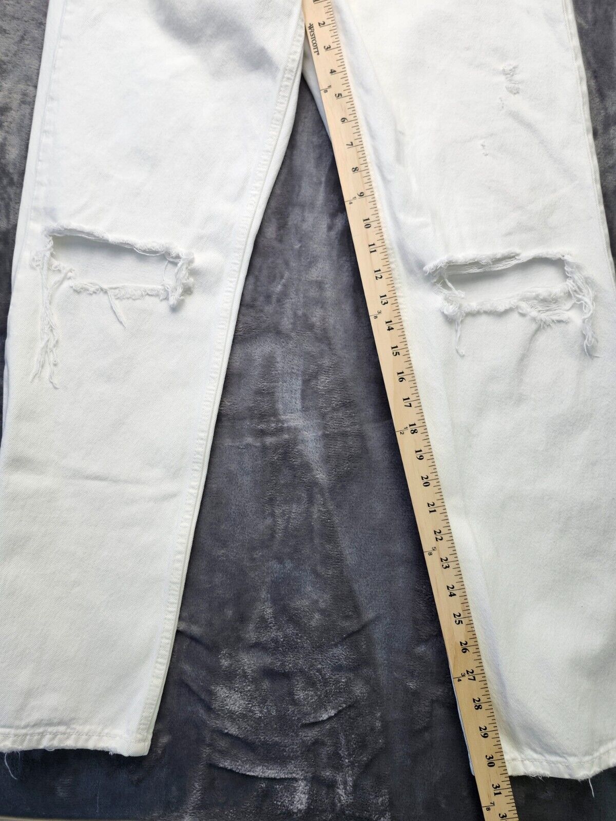 ZARA Womens ripped Jeans White size 8