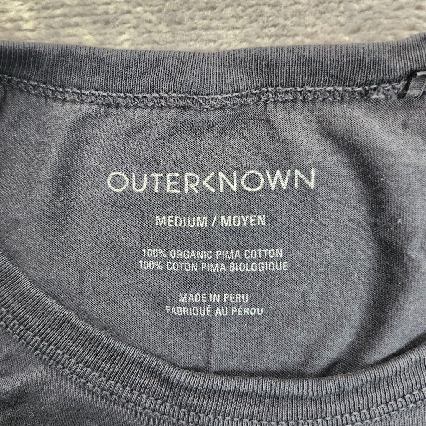 Mens OUTERKNOWN 100% ORGANIC PIMA COTTON Gray Medium