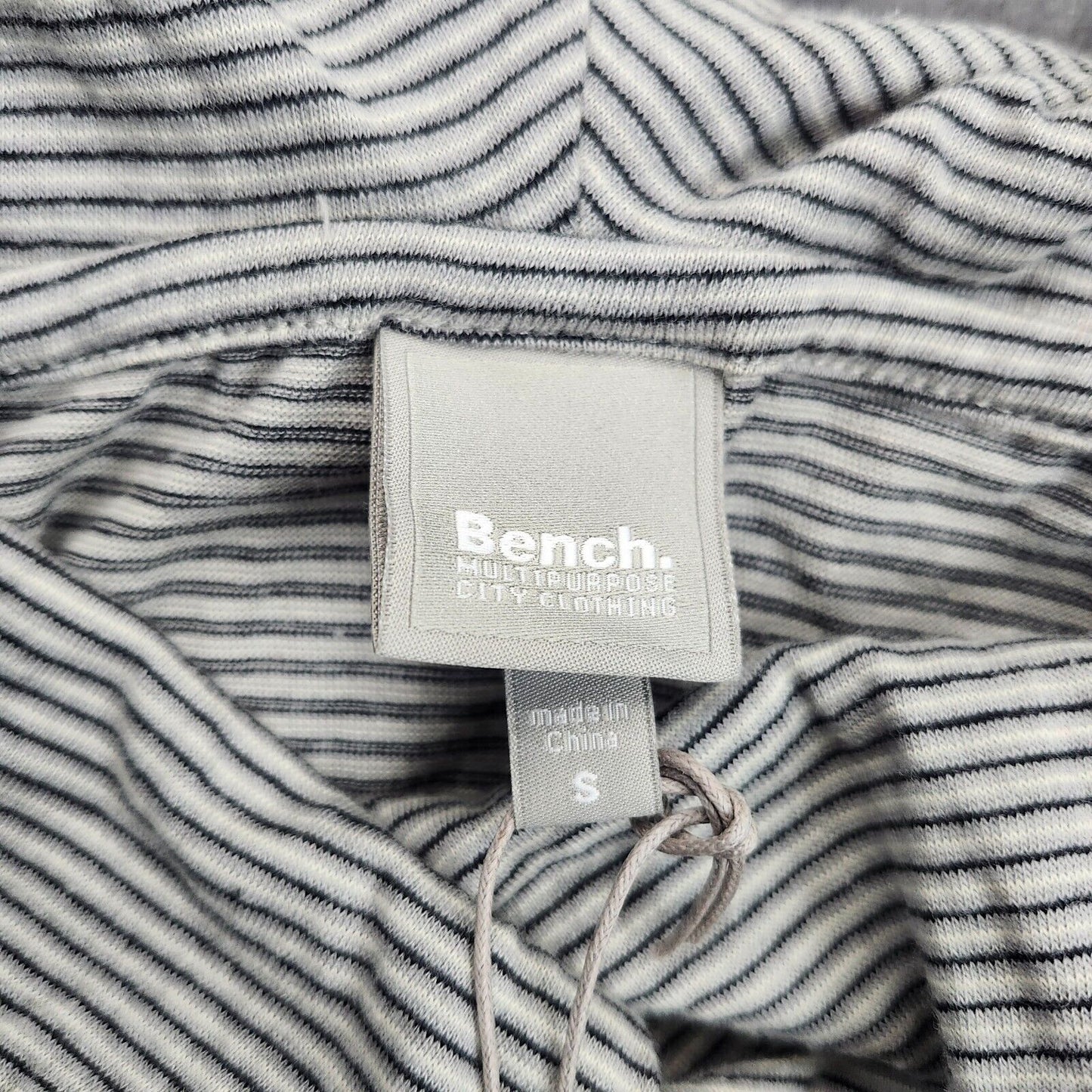 Bench Urbanwear Womens long sleeve black and white striped shirt size Small