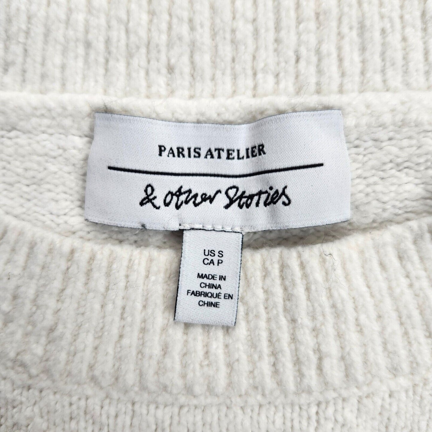 Paris Atelier & Other Stories Wool Tight Knit Sweater White size Small