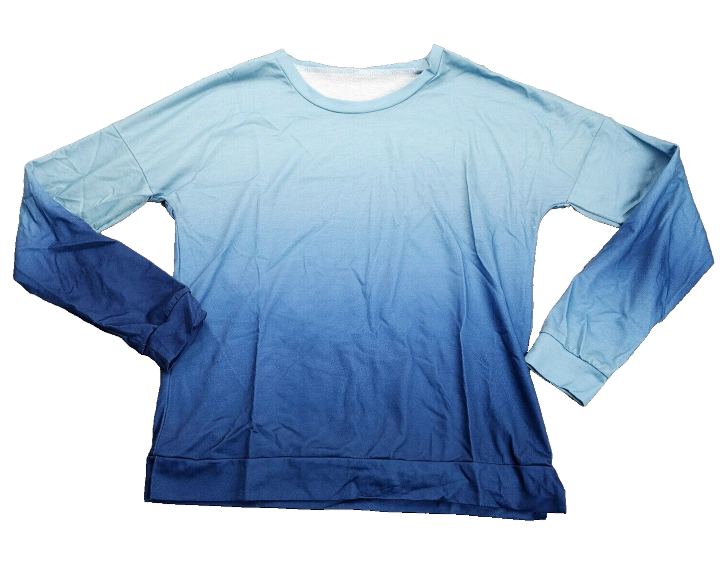 Men's Crew Neck Long Sleeve Slim-fit Gradient Casual Top XL