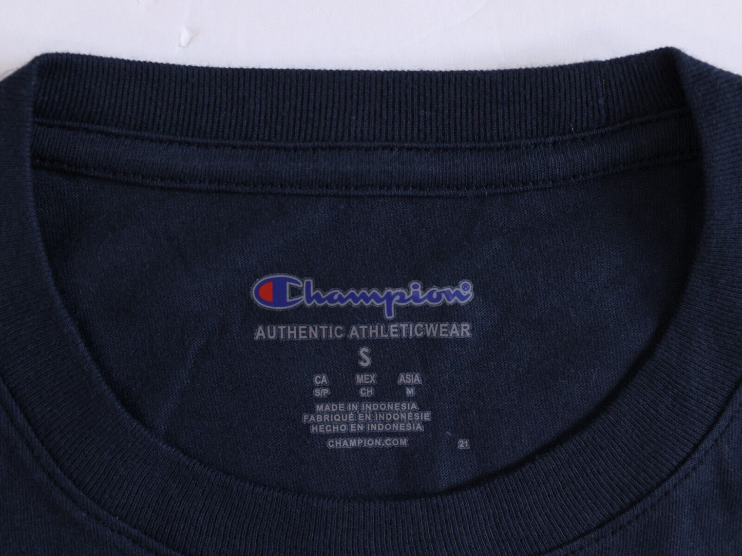 CHAMPION AUTHENTIC ACTIVEWEAR T Shirt Mens Size S Navy Blue