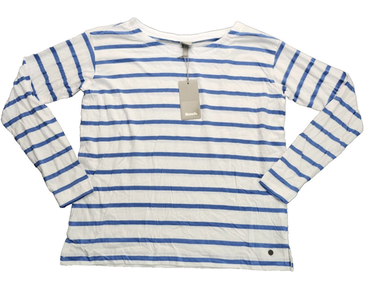 Bench Urban Wear Womens Long Sleeve Striped Shirt Blue & White Size Small