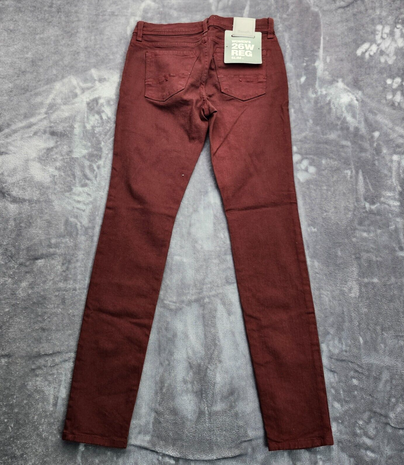 NWT Bench Urban Wear Womens Slim High Rise Jeans Maroon 26w