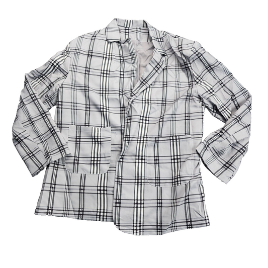 Womens Formal Long Sleeve Plaid Blazer, Oversized Blouse Coat 2XL