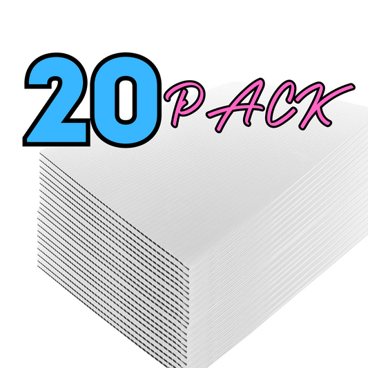 Corrugated White Plastic Sheets 18x24 Coroplast Sign SALE 20 PACK