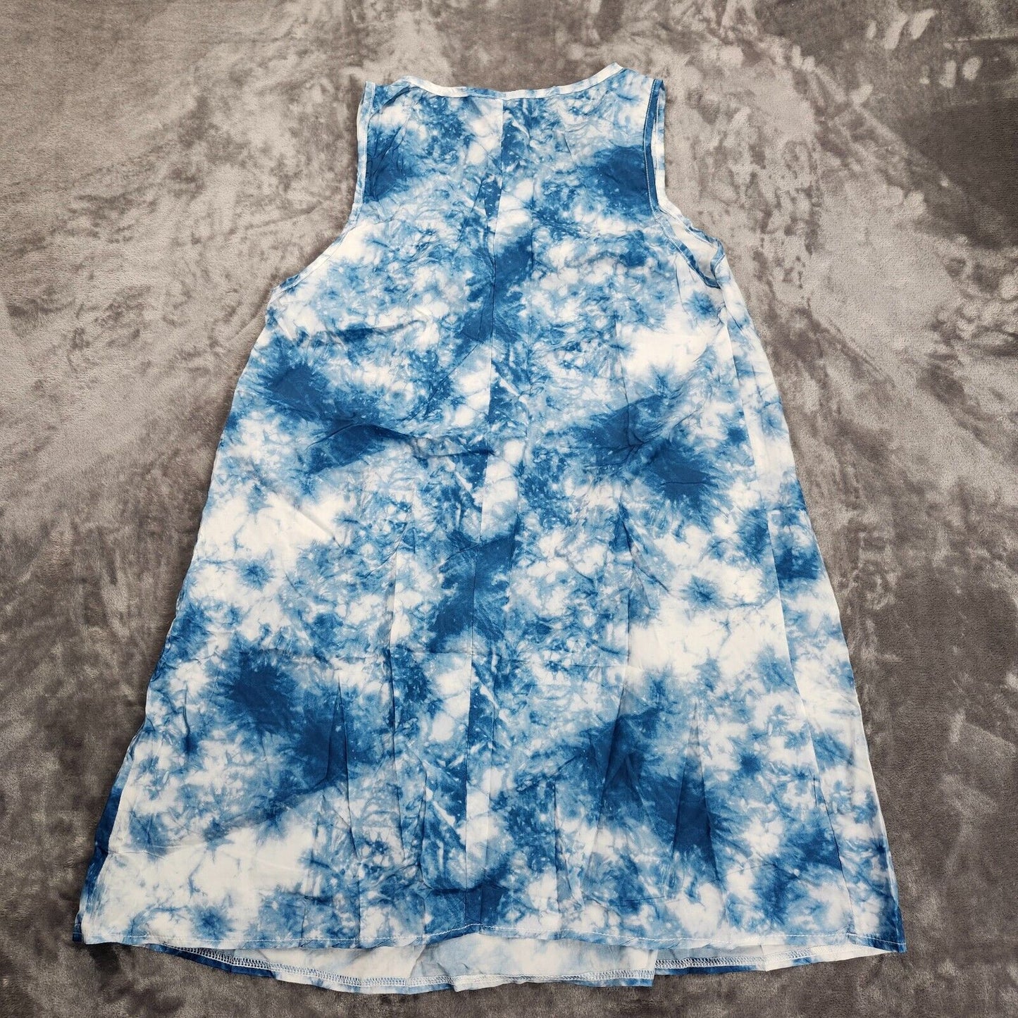 Women's Sleeveless Tie Dye Tunics Tank Tops Blue XL