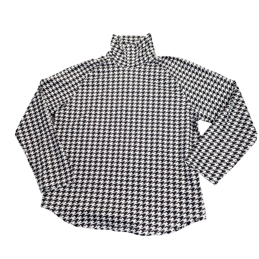 Turtleneck Men Long Sleeve Shirt Fashion T-Shirts Plaid Houndstooth 3XL