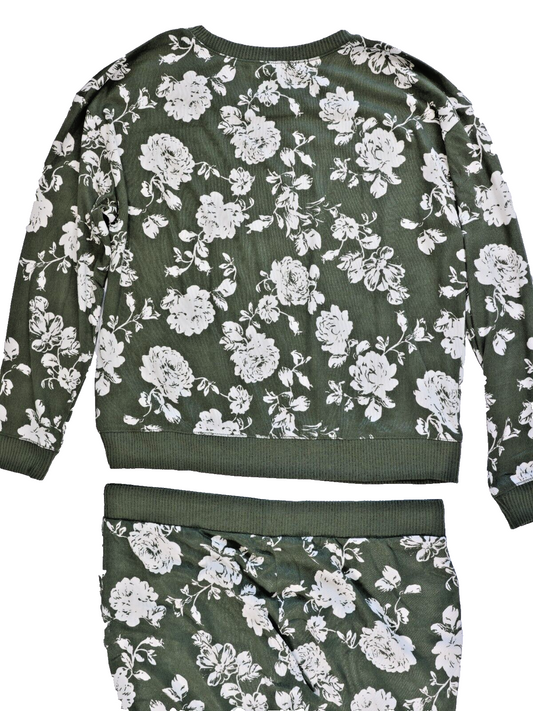 Honeydew Women’s Size XXL Green Olive Floral Super Soft 2 Piece Set Pajamas